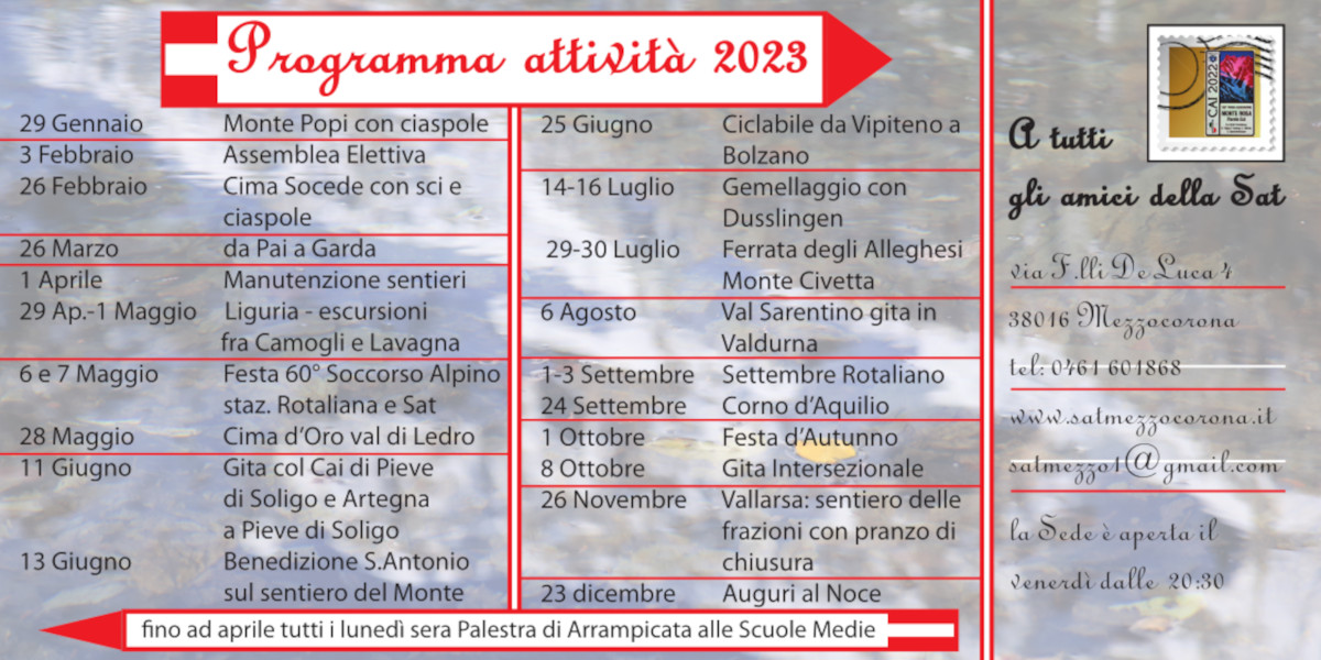 Calendario eventi